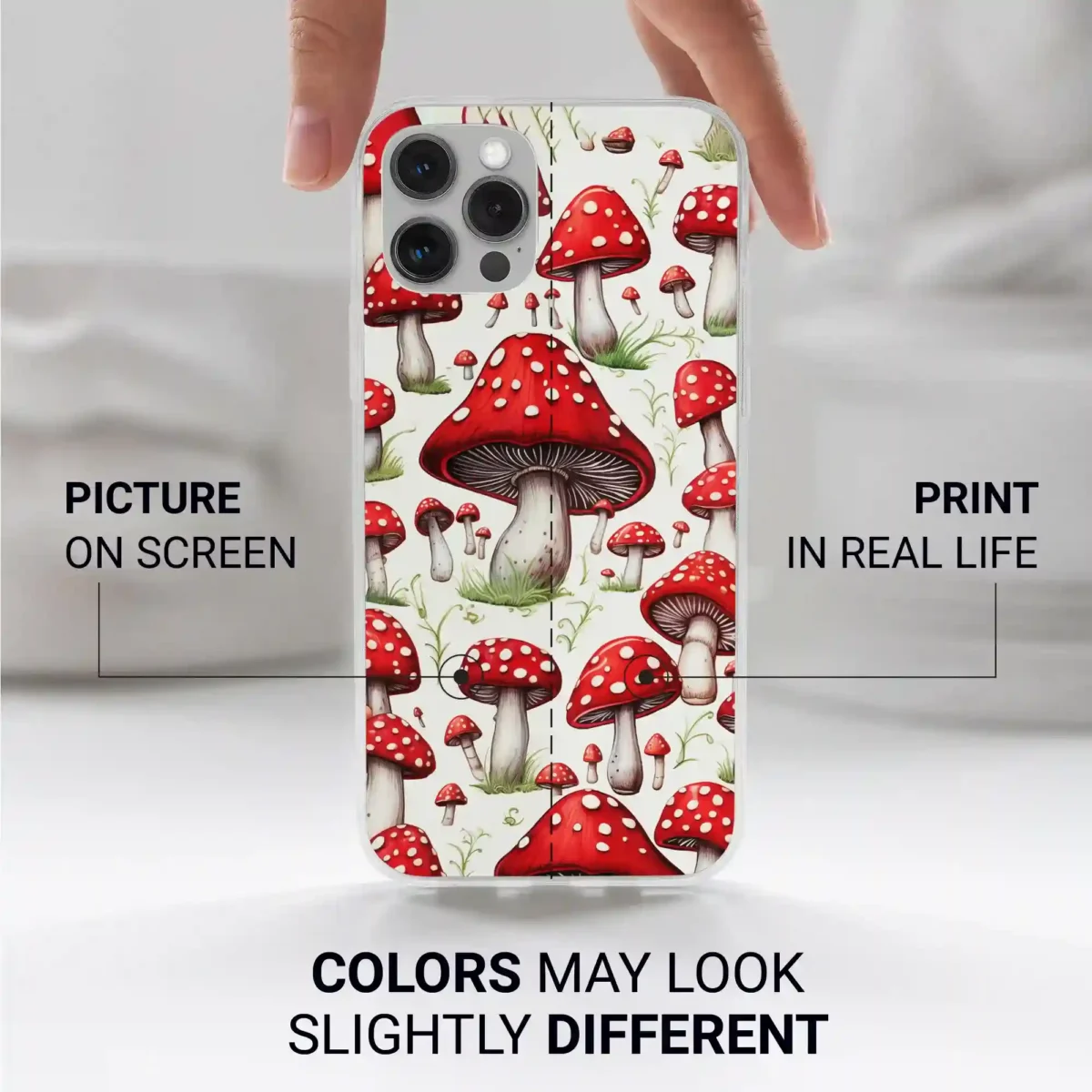 Red︱Mushroom Phone case Iphone print color difference copy