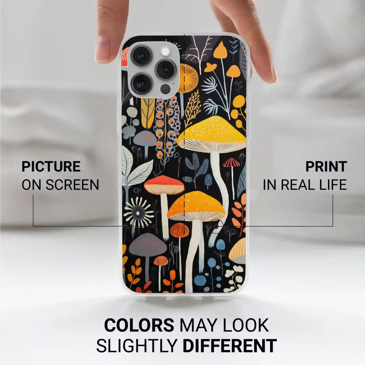 Yellow︱Mushroom Phone case Iphone print color difference copy