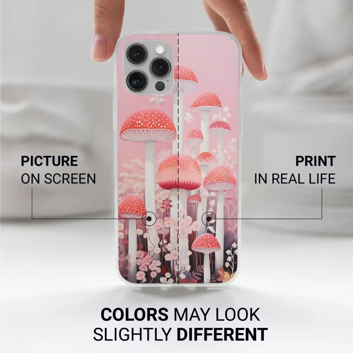 pink︱Mushroom Phone case Iphone print color difference copy