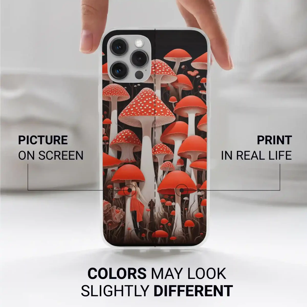 Red︱Mushroom Phone case Iphone print color difference copy