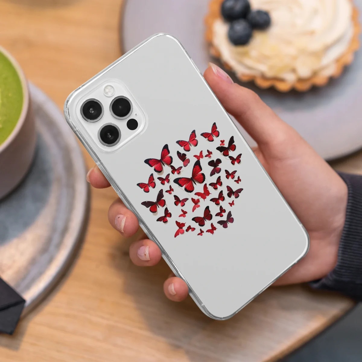 Red︱Clear Butterfly Phone case Iphone Lifestyle image copy