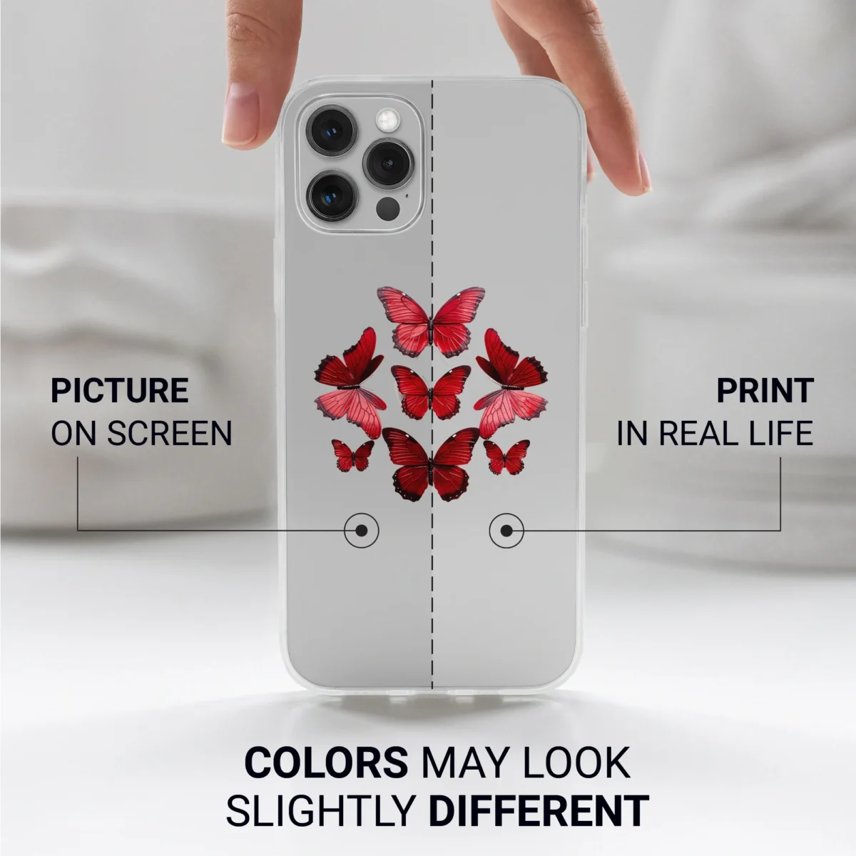 Cute Red Minimalistic︱Butterfly Phone case Iphone print color difference copy