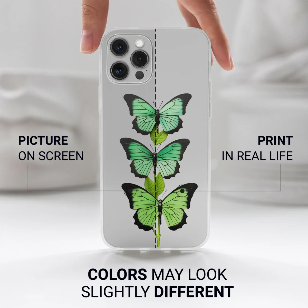 Green︱Clear Butterfly Phone case Iphone print color difference copy