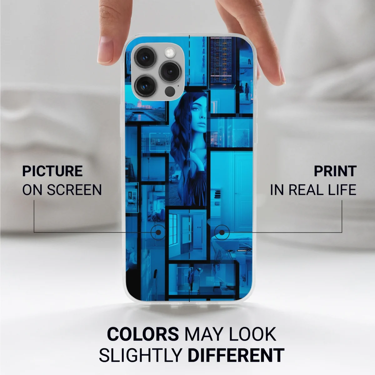 Blue︱Collage Phone case Iphone print color difference copy