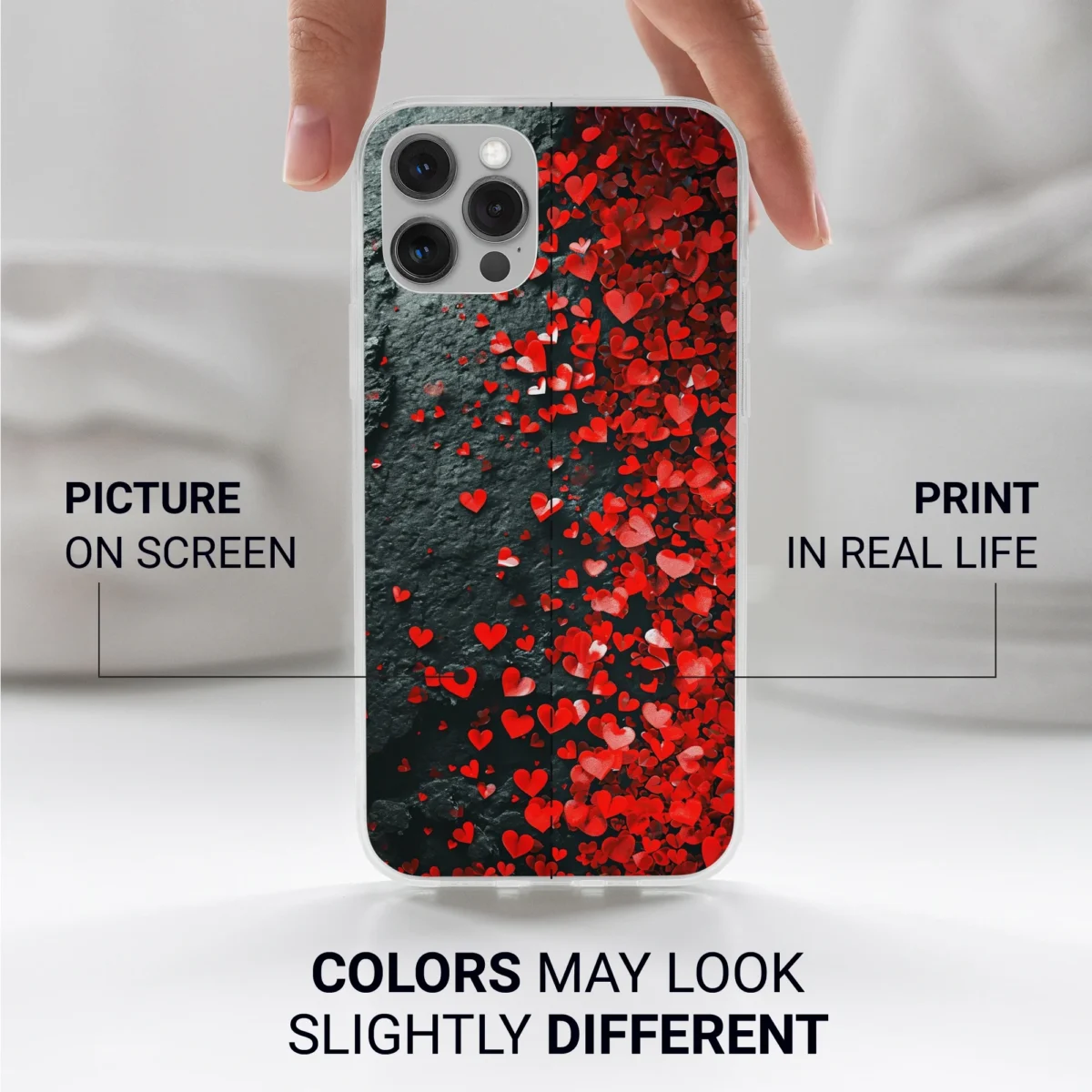 Red︱Heart Phone case Iphone print color difference copy