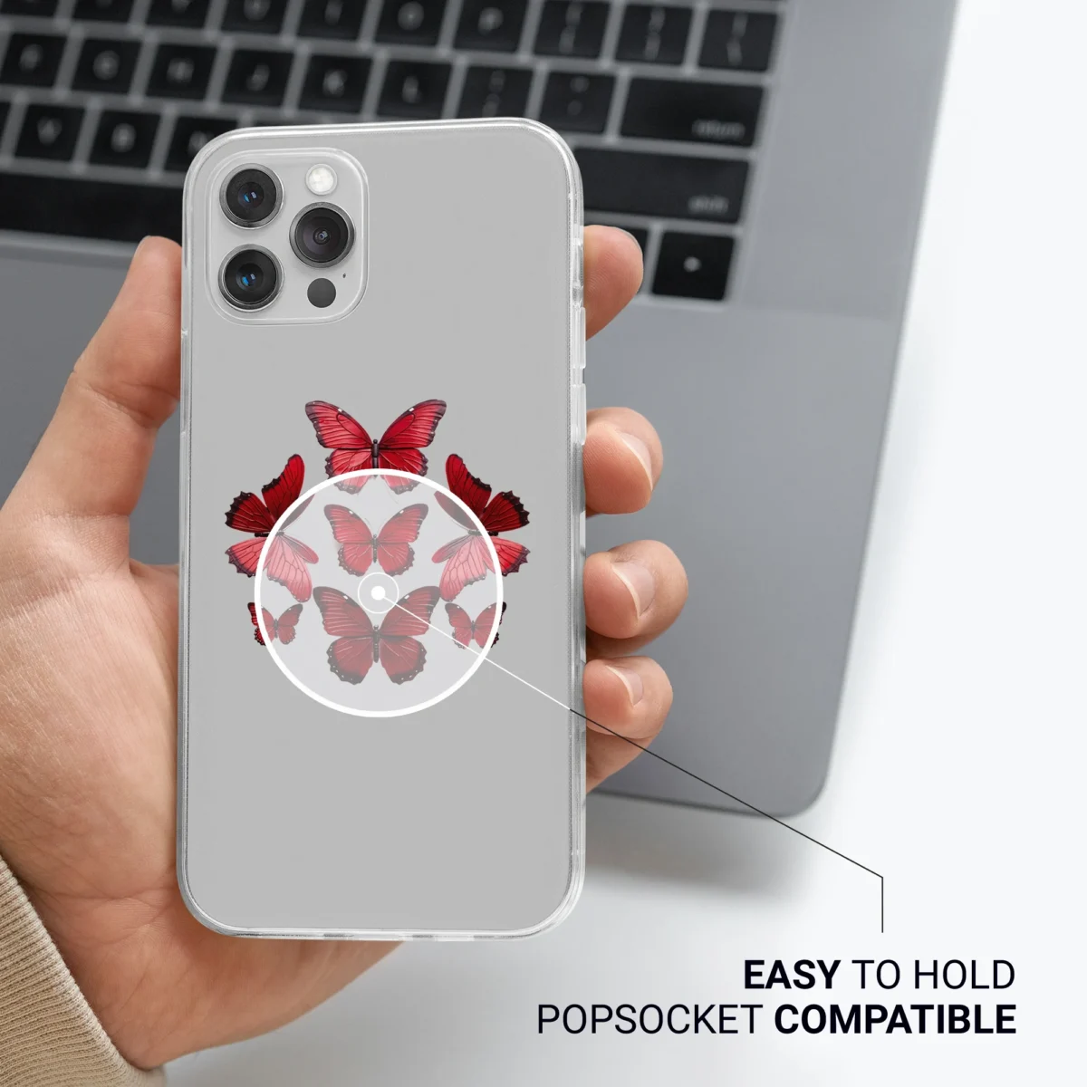 Cute Red Minimalistic︱Butterfly Phone case Life style image 2 copy